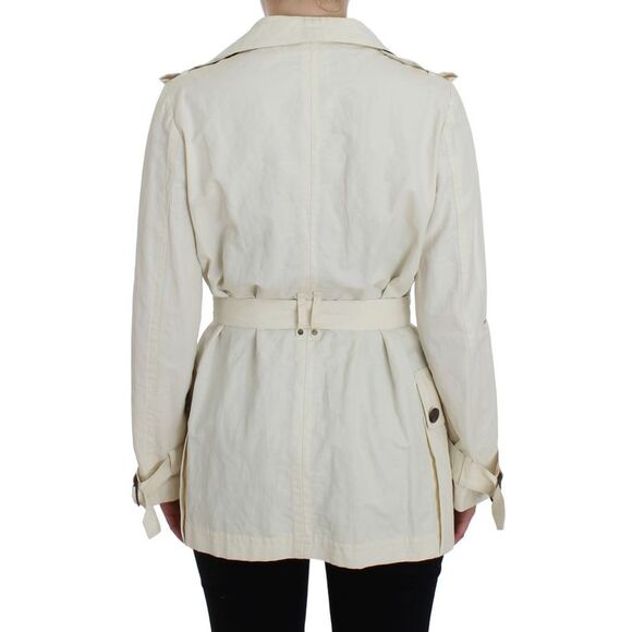 PLEIN SUD White Trench Coat Women's Jacket